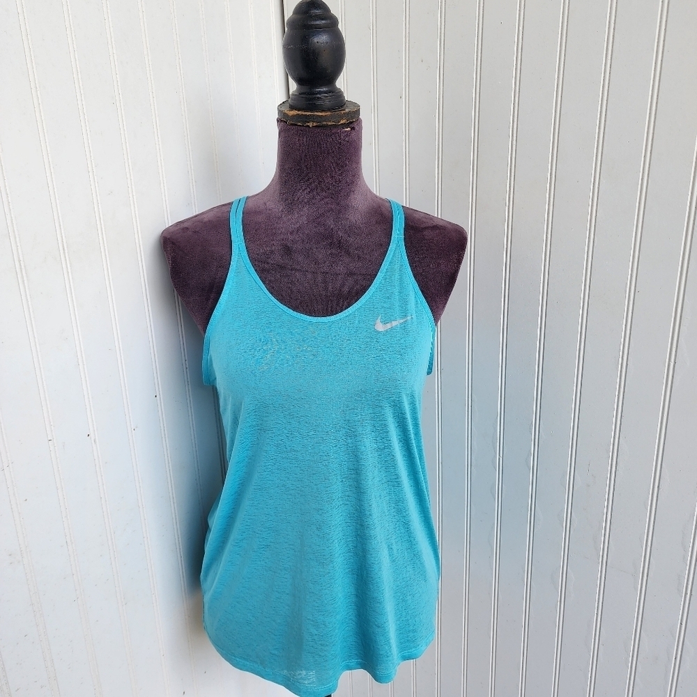Nike Dri-Fit Racerback Tank Top Women's Blue Running Athletic Shirt Top Light S